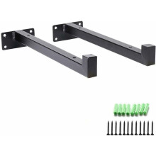Floating Shelves Brackets, Decorative Wall Supports For Heavy Duty Cast Iron, Hidden Mounting Ensures Clean Lines, 2pcs Set In Matte Black