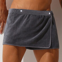 Quick Dry Microfibre Bath Wrap Towel for Men, One Size Bathing Shower Cover Up with Elasticated Band, Pool Beach Spa Use