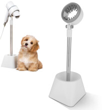 Hands Hair Dryer Holder Stainless Steel Adjustable Angle Stand For Pet Grooming Salon And Bathroom