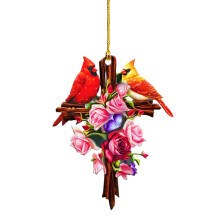Vintage-Metallschild, elegantes Design mit rotem Kardinalvogel, hochwertige Aluminium-Metalldekoration (8 cm) mit vorgebohrten Löchern zum einfachen