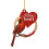 Cardinal Bird Decor, Μαγνήτες Πόρτας με Σίτα, Κόκκινος Ακρυλικός Μαγνήτης 8cm με Ποικίλες 1