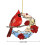 Cardinal Bird Decor, Μαγνήτες Πόρτας με Σίτα, Κόκκινος Ακρυλικός Μαγνήτης 8cm με Ποικίλες 5