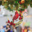 Cardinal Bird Decor, Μαγνήτες Πόρτας με Σίτα, Κόκκινος Ακρυλικός Μαγνήτης 8cm με Ποικίλες 7