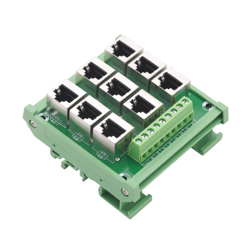 Rj45 Breakout Board 8P8c Din Rail Ethernet Connector With Screw Terminals For Industrial Control 9412369340757