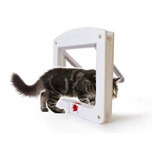 Cat Flap with 4Way Locking System, Weatherproof Pet Door for Cats, Easy Install for Indoor Outdoor