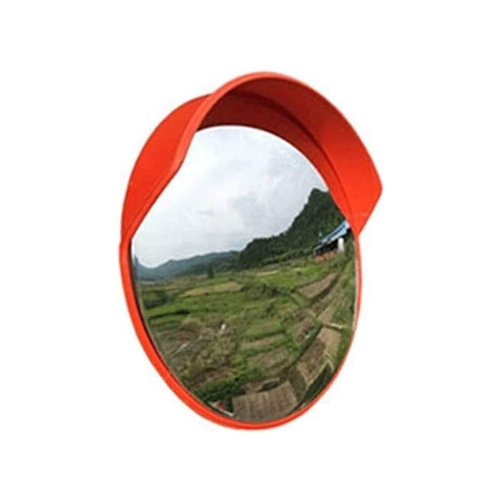 60Cm Outdoor Convex Safety Mirror For Driveway And Garage, Eliminates Traffic Blind Spots Red 9412369341624