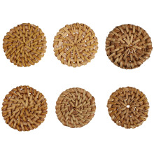 48Stk Runde Rattan Charms Ohrring DIY Anhänger Leicht & Robust