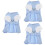 3Stk Haustierkleid Hundeveste Himmelblau 8