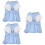 3Stk Haustierkleid Hundeveste Himmelblau 9