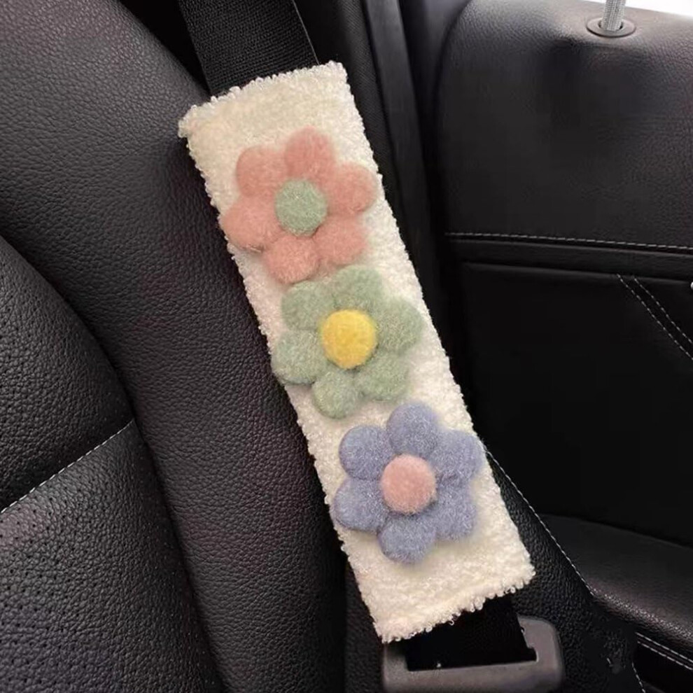 Soft Plush Car Seat Belt Cover With Neck Support Cushion, Universal Shoulder Strap Pad 9426802402650