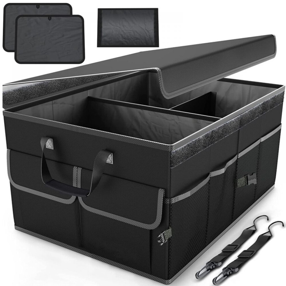 Versatile Auto Boot Companion, Collapsible Multi Compartment Car Trunk Organizer, Durable Reinforced Handles For Effortless Transport 9074015471606