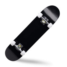 Skateboard 31x8 Inch 7 Layer Maple Double Kick Deck Trick Longboard For Beginners Adults Kids Black Gray