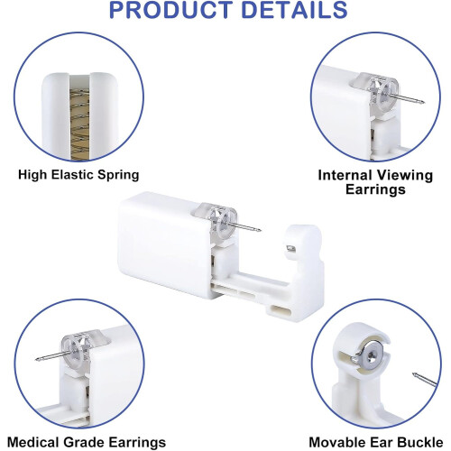 8 Piece Ear Piercing Set Piercing Gun Unit Tool with Stud Earrings (Diamond01) 1