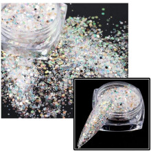 Dekorace na nehty, která září, třpytky Aurora a práškový pigment, pozvedněte své řemeslo, 6 krabiček smíšených barev pro projekty s