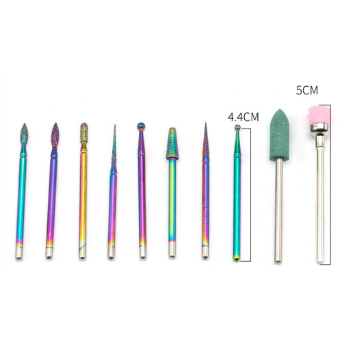Broca elétrica para manicure, para unhas de gel acrílico, universal de 8,1 cm (3/32 polegadas), broca de segurança para cutículas, conjunto 1