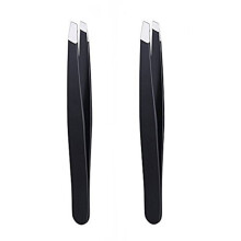 Juego de pinzas para vellos encarnados y vello facial, pinzas inclinadas de acero inoxidable, depilación segura, precisión profesional, portátil
