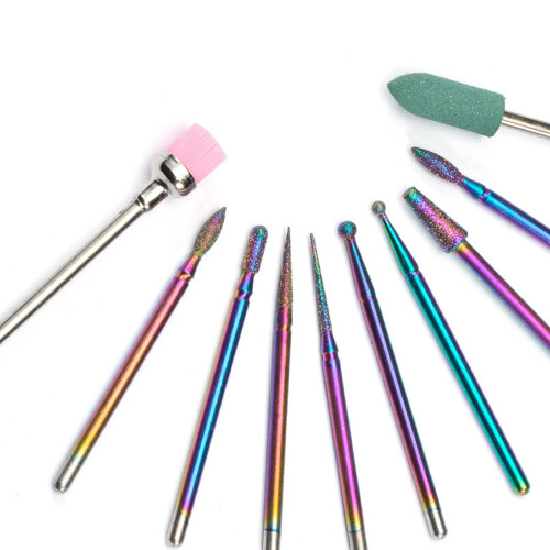 Broca elétrica para manicure, para unhas de gel acrílico, universal de 8,1 cm (3/32 polegadas), broca de segurança para cutículas, conjunto 2