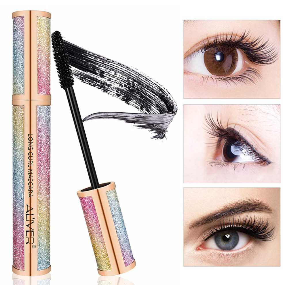 Black Lash Mascara, 4D Silk Fiber, Waterproof, Lengthening & Thickening, No Clumping, Easy To Apply & Remove, Hypoallergenic, Moisture-Resistant,