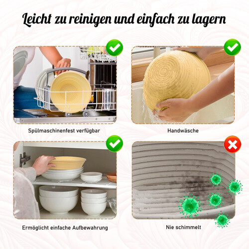 Bread Baking Set 8Piece  Includes 2 Proofing Baskets, Dough Scraper, Whisk, Knife, Brush 1