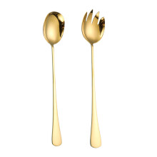 4Stk Goldfarbenes Servierbesteck Aus Löffel Und Gabel