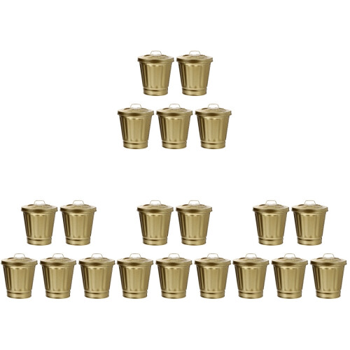 20Stk Mini Mülleimer Gold Mülleimer Desktop 1