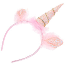 3Stk Glitzerndes Haarband Für Kinder Party Plüsch Pink