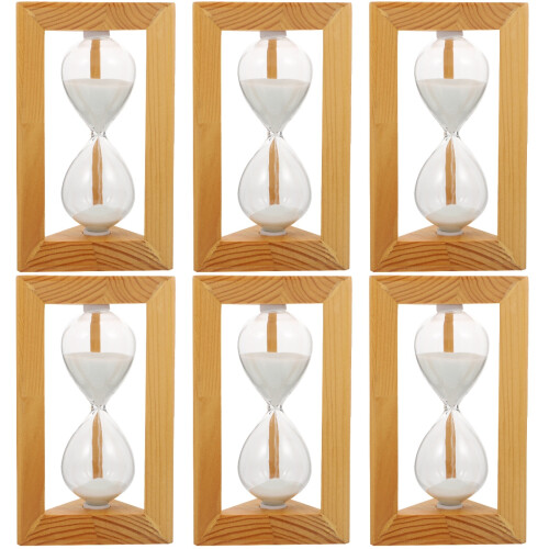 6Stk Weiß Holz Sanduhr Simple Timer Für 1