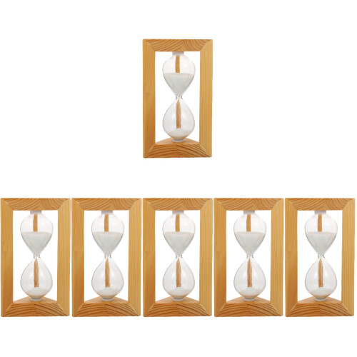 6Stk Weiß Holz Sanduhr Simple Timer Für 2