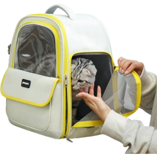 Cat Carrier Backpack with Breathable Mesh and Bubble Window, Large Capacity Pet Travel Backpack 2