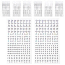 16Sheets Self Adhesive Face Gems Stickers Multi Color Acrylic for Body