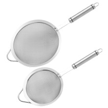 6Stk Feinsieb Set Mit Griff, Vielseitiges Küchensieb Silber