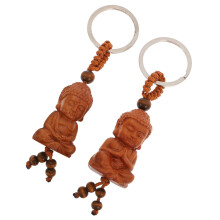 8Stk Holz Buddha Anhänger Lichtbraun Retro Deko Chic Handgefertigt