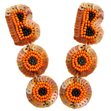 3Paare Funky Ohrhänger Orange Beads Drop Halloween Party