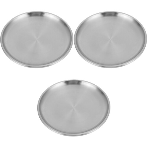 3Stk Snack Teller Silber Für Bbq Picknick 2