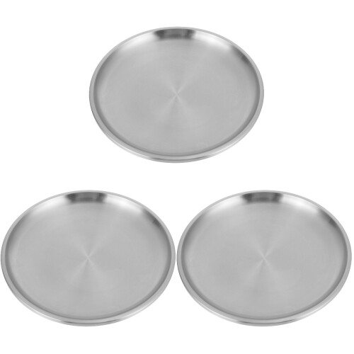 3Stk Snack Teller Silber Für Bbq Picknick 1