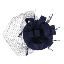 4Stk Navy Fascinator Haarschmuck Mit Schleier Für Damen Party
