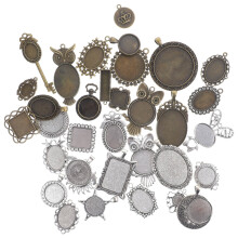 4Pck Schmuck Anhängerset Metallrahmen Für DIY Basteln