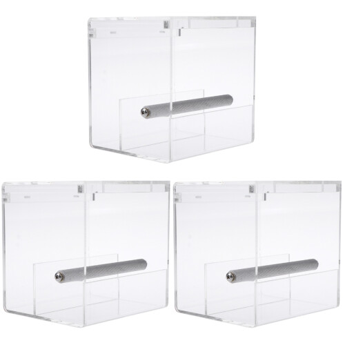 3Stk Transparenter Vogel-Futterspender Mit Extra Tiefem Futtertablett 1