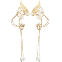 5Paare Damen Ohrclips Ohrklemmen Mit Quasten Goldlegierung Ohrschmuck