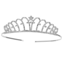 2Stk Tiara Haarband Silber Glänzende Krone