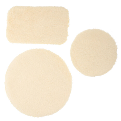 15Stk Fußmatten Plüsch Beige Mini Set 1