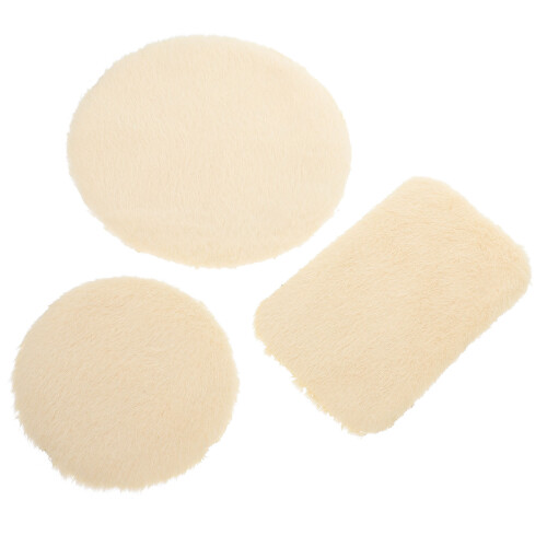 15Stk Fußmatten Plüsch Beige Mini Set 2