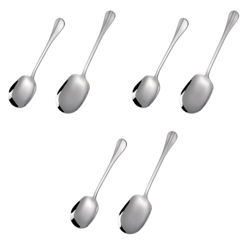 6Stk Silber Servierlöffel Aus Mit Ergonomischem Griff 2