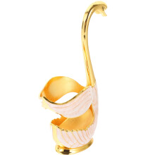 2Stk Goldener Metall Löffelhalter Schwan Basis Für Und Dessert