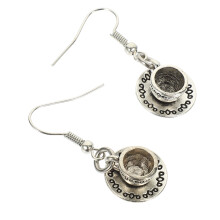 3Paare Damen Vintage Teetassen Ohrpendants Silberlegierung Schmuck
