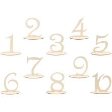 20Stk Wiederverwendbare Holz Tischnummern Beige Elegant Für
