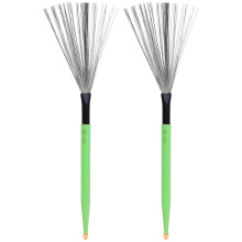 1Paar Carbonstahl Drum Brush Mit Ahornholzgriff Grün Jazz Percussion