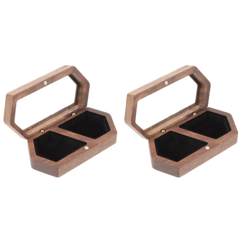 2Stk Holz Schmuckkästchen Ringhalter Für Eheringe Geschenk Elegant 2