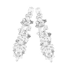 5Paare Weiß Funkelnde Missbrauch Ohrhänger Zinklegierung Damen Schmuck