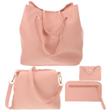 20Stk Damen Taschen Geldbörsen Set PU Rosa Komfortabel Robust